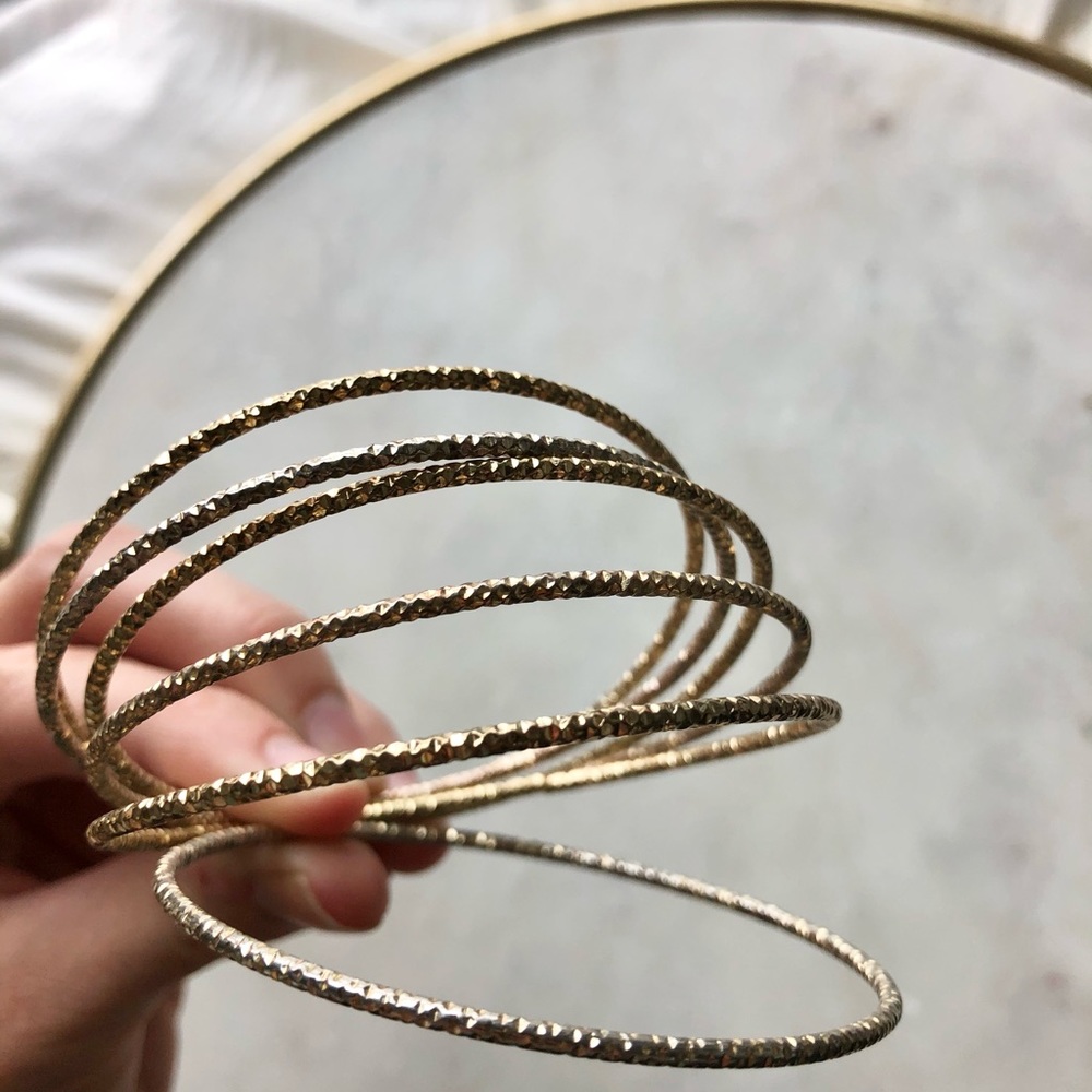 Vintage Gold Sparkle Bangle Bracelet Bundle